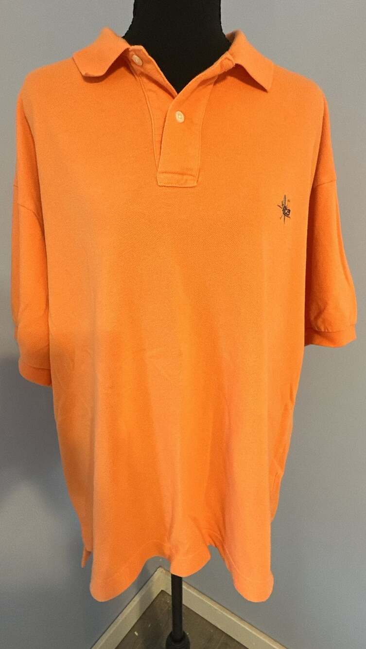 Vintage Nautica Orange Cotton Short Sleeve Polo Shirt